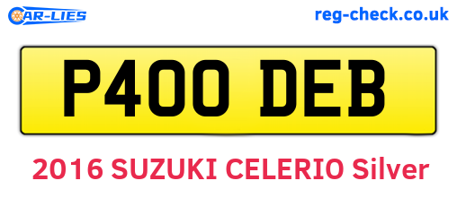 P400DEB are the vehicle registration plates.
