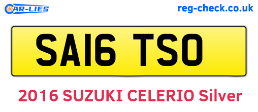 SA16TSO are the vehicle registration plates.