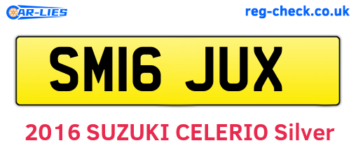 SM16JUX are the vehicle registration plates.
