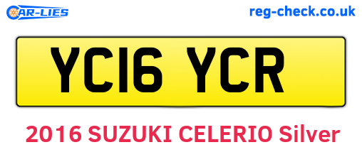 YC16YCR are the vehicle registration plates.
