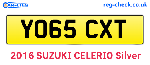 YO65CXT are the vehicle registration plates.