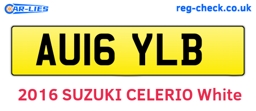 AU16YLB are the vehicle registration plates.