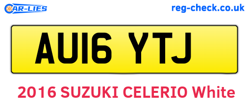 AU16YTJ are the vehicle registration plates.
