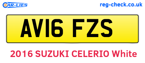 AV16FZS are the vehicle registration plates.