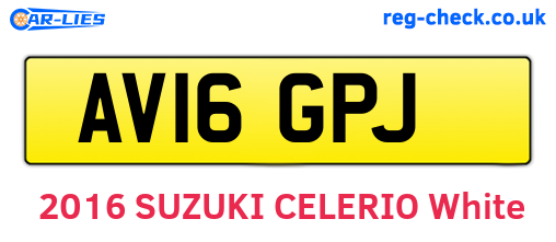 AV16GPJ are the vehicle registration plates.