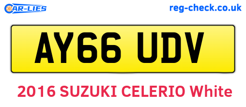 AY66UDV are the vehicle registration plates.
