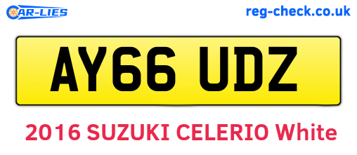 AY66UDZ are the vehicle registration plates.