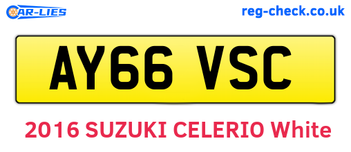 AY66VSC are the vehicle registration plates.