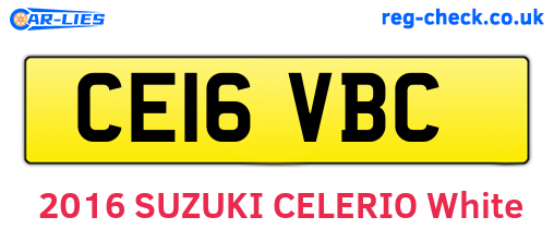 CE16VBC are the vehicle registration plates.