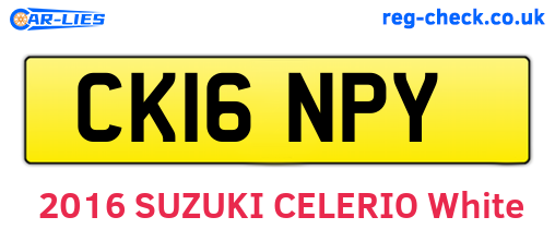 CK16NPY are the vehicle registration plates.