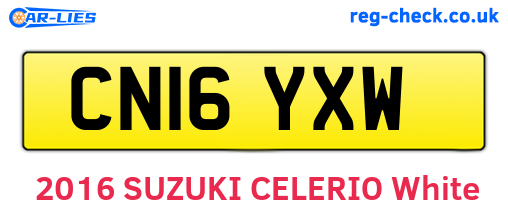 CN16YXW are the vehicle registration plates.