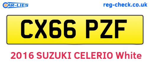 CX66PZF are the vehicle registration plates.