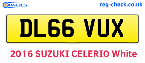 DL66VUX are the vehicle registration plates.