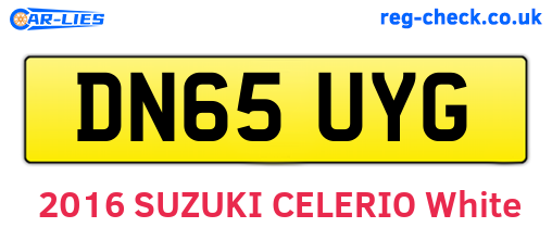 DN65UYG are the vehicle registration plates.