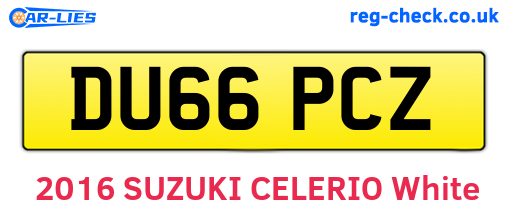 DU66PCZ are the vehicle registration plates.