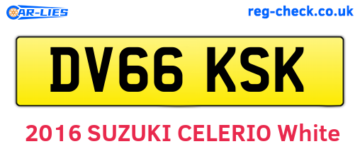 DV66KSK are the vehicle registration plates.