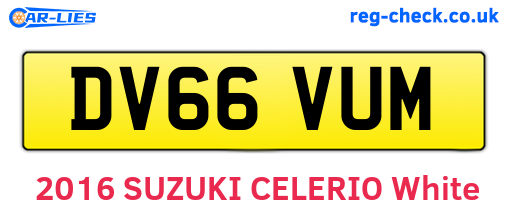 DV66VUM are the vehicle registration plates.