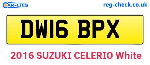 DW16BPX are the vehicle registration plates.