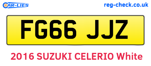 FG66JJZ are the vehicle registration plates.