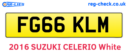 FG66KLM are the vehicle registration plates.