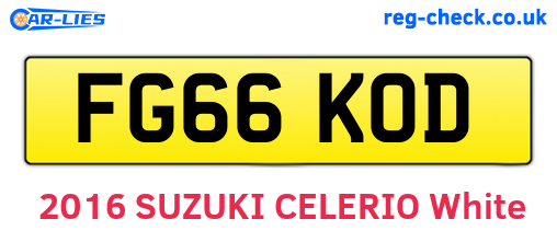 FG66KOD are the vehicle registration plates.