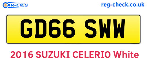GD66SWW are the vehicle registration plates.