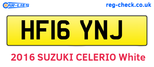 HF16YNJ are the vehicle registration plates.