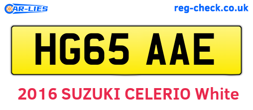 HG65AAE are the vehicle registration plates.