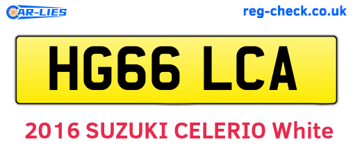 HG66LCA are the vehicle registration plates.