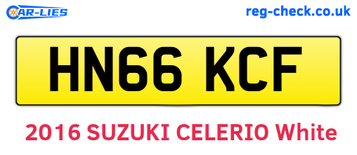 HN66KCF are the vehicle registration plates.