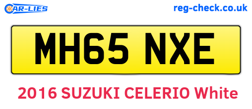 MH65NXE are the vehicle registration plates.