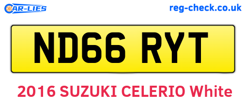 ND66RYT are the vehicle registration plates.