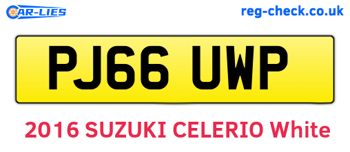 PJ66UWP are the vehicle registration plates.