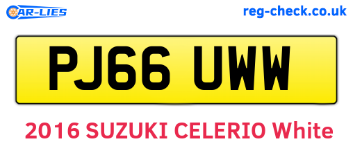 PJ66UWW are the vehicle registration plates.