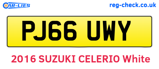 PJ66UWY are the vehicle registration plates.