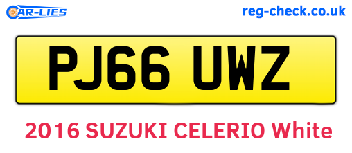 PJ66UWZ are the vehicle registration plates.