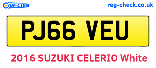 PJ66VEU are the vehicle registration plates.