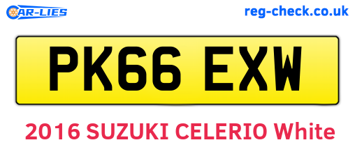 PK66EXW are the vehicle registration plates.
