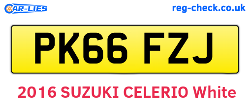 PK66FZJ are the vehicle registration plates.