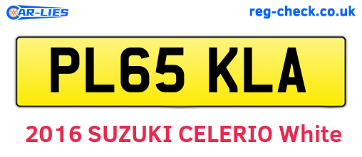 PL65KLA are the vehicle registration plates.