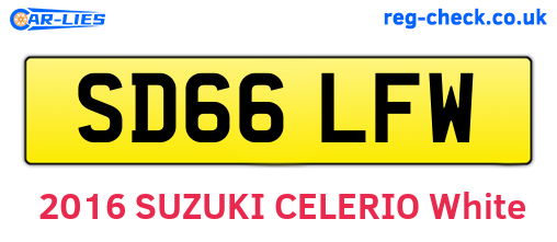 SD66LFW are the vehicle registration plates.