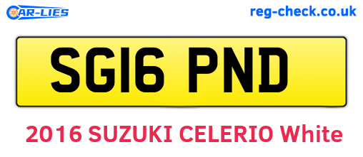 SG16PND are the vehicle registration plates.