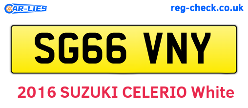SG66VNY are the vehicle registration plates.