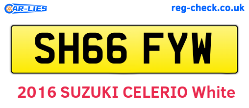 SH66FYW are the vehicle registration plates.