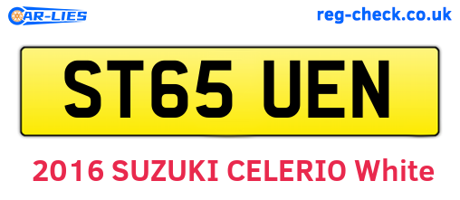 ST65UEN are the vehicle registration plates.