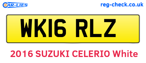 WK16RLZ are the vehicle registration plates.
