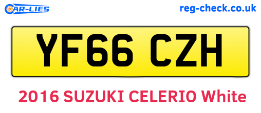 YF66CZH are the vehicle registration plates.