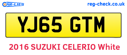 YJ65GTM are the vehicle registration plates.