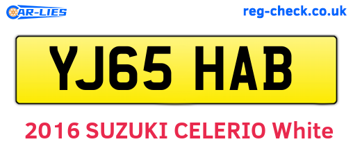 YJ65HAB are the vehicle registration plates.
