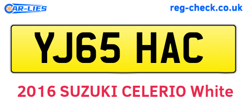 YJ65HAC are the vehicle registration plates.
